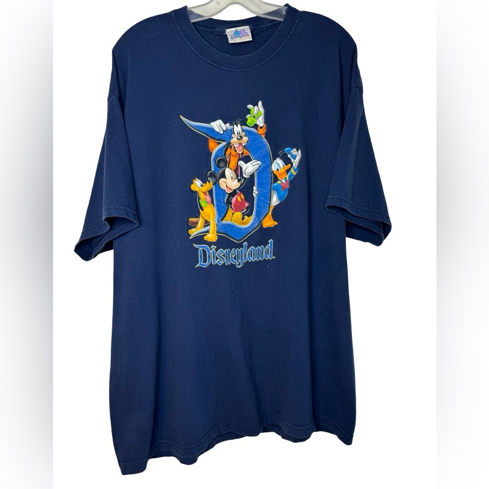 Vintage Disneyland Resorts Navy Puff Print Graphic T-Shirt